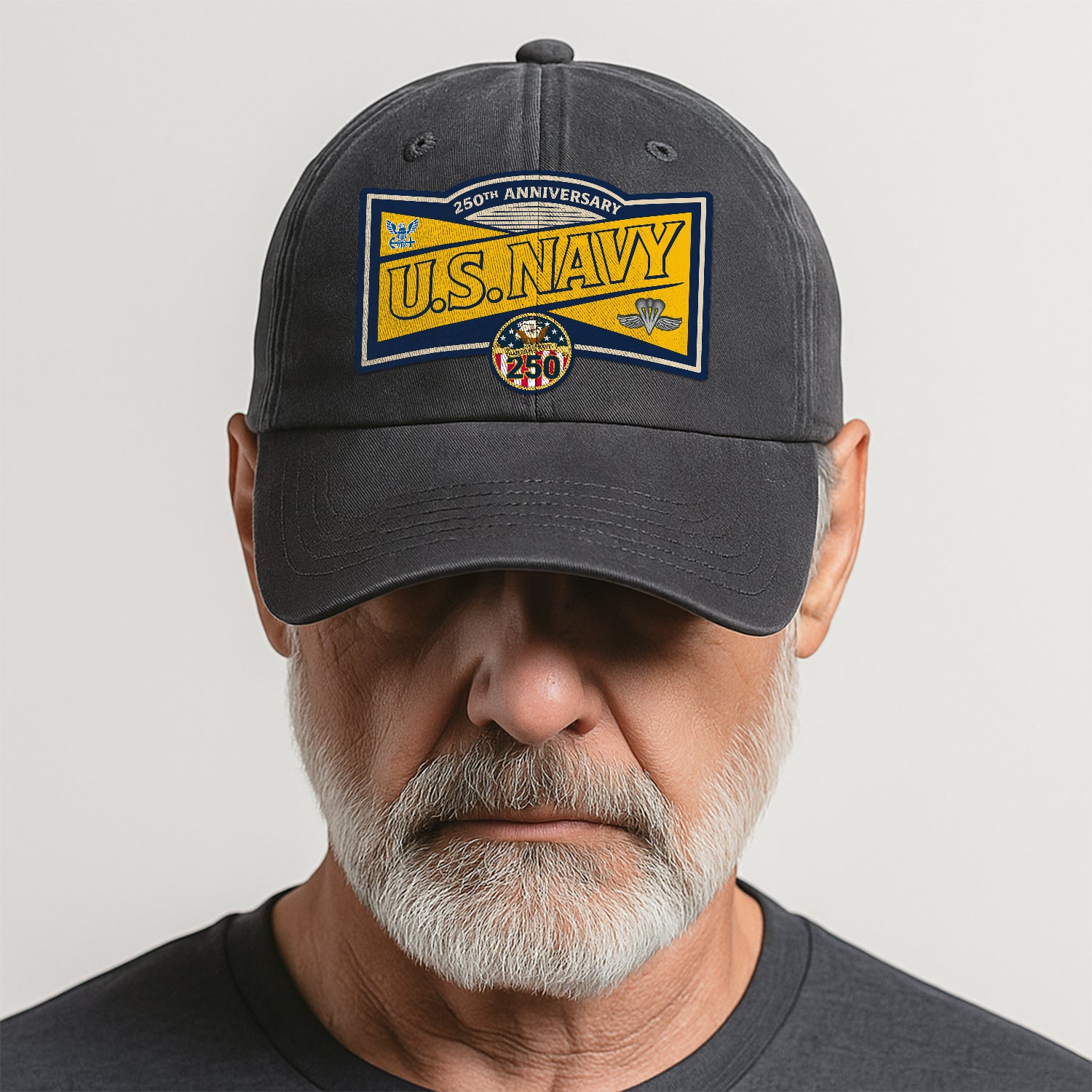 Custom Ranks & Text Premium Washed Denim Cap DC016