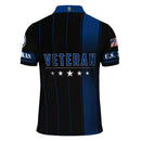 US Navy Polo Shirt – Black & Blue Stripes with Stars Custom Rank