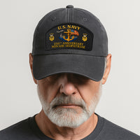Premium Washed Denim Cap – Embroidered-Effect Print DC003