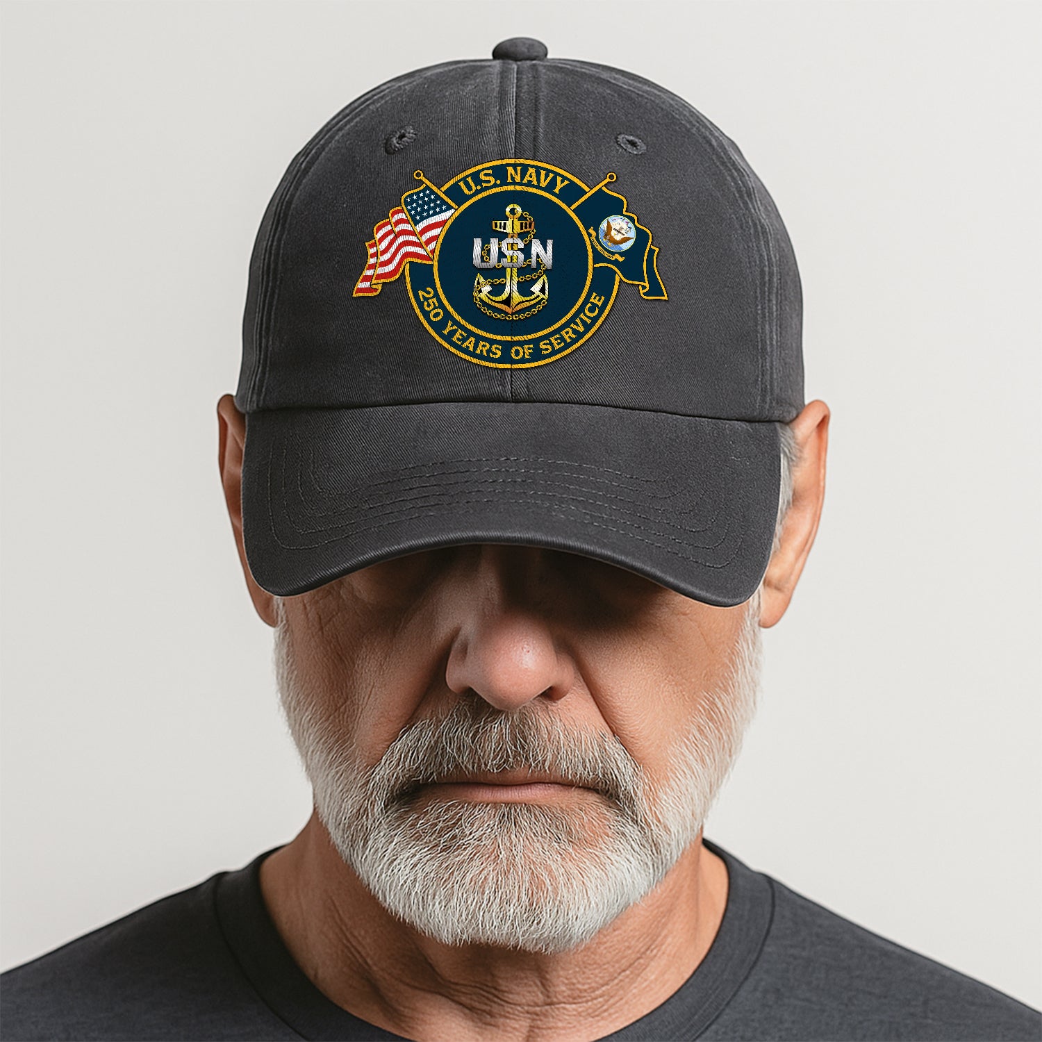 Custom Ranks & Text Premium Washed Denim Cap DC012