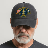 Custom Ranks & Text Premium Washed Denim Cap DC012