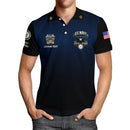 US Navy 250th Anniversary Polo Shirt – Gradient Design with Custom Rank & Text