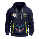 Custom US Navy Ranks Quarter Zip Hoodie TQZ01