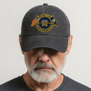 Premium Washed Denim Cap – Embroidered-Effect Print DC008