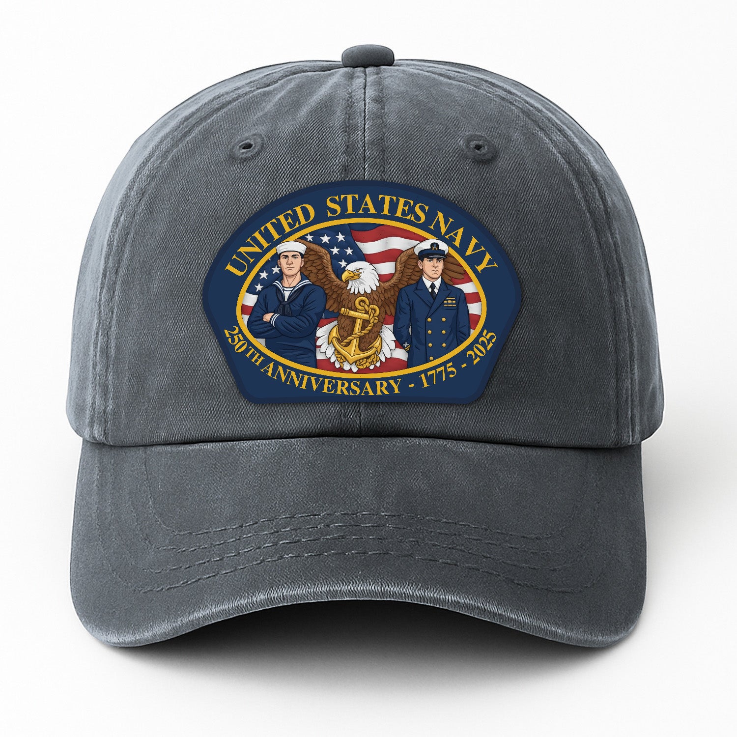 United Stetes Navy 250th Anivesary Premium Washed Denim Cap