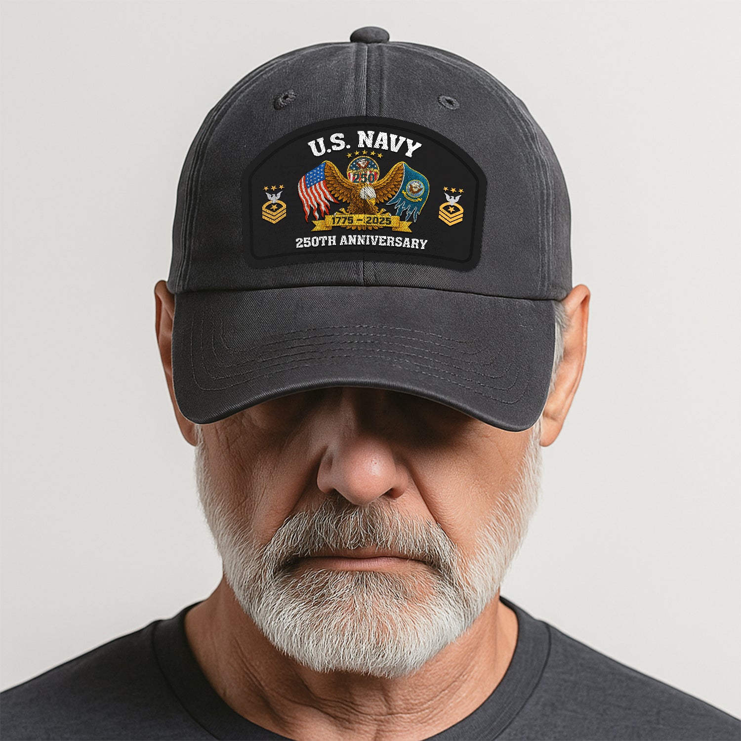 Custom Ranks & Text Premium Washed Denim Cap DC009