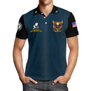 US Navy Polo Shirt – Eagle & Flag Emblem Design with Custom Rank