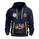 Personalized US Navy Quarter Zip Hoodie TQZ08