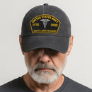 Premium Washed Denim Cap – Embroidered-Effect Print DC002