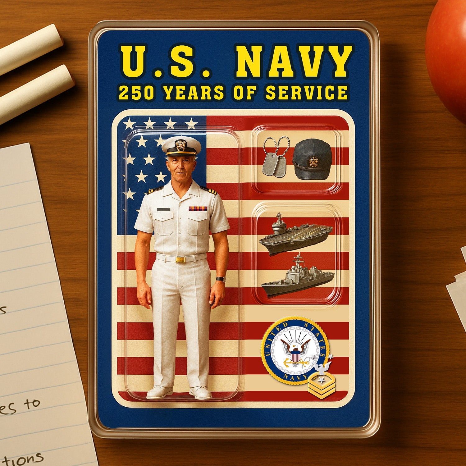 Custom Acrylic Plaque with Service Dress White Uniform