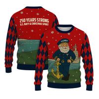 US Navy 250 Years Strong Christmas Ugly Sweater