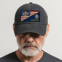 Custom Ranks & Text Premium Washed Denim Cap DC017