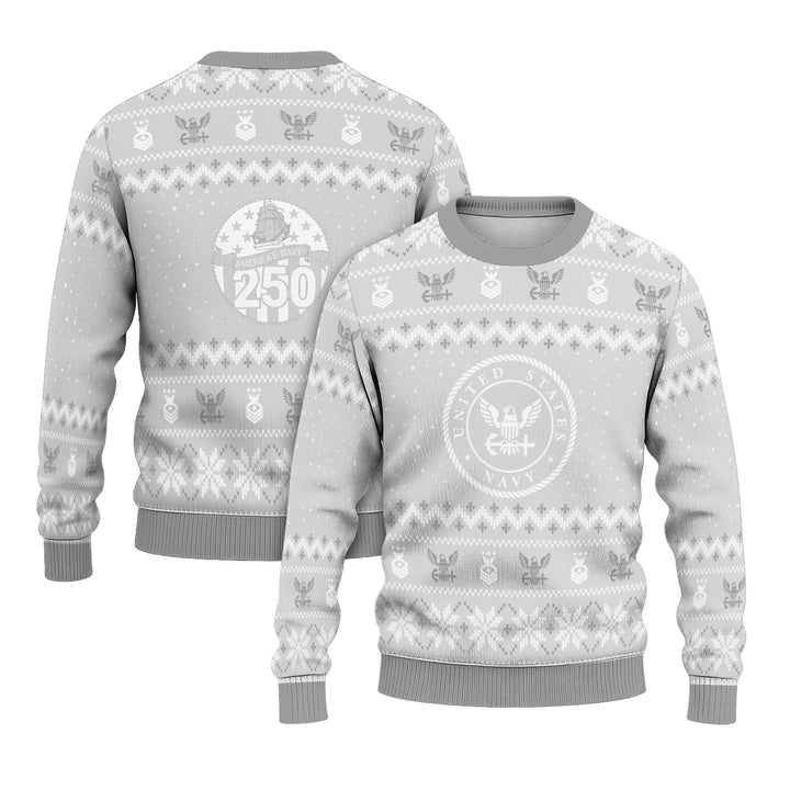 Personalized US Navy Christmas Ugly Sweater TUST08