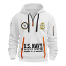 Custom US Navy Ranks Quarter Zip Hoodie TQZ02