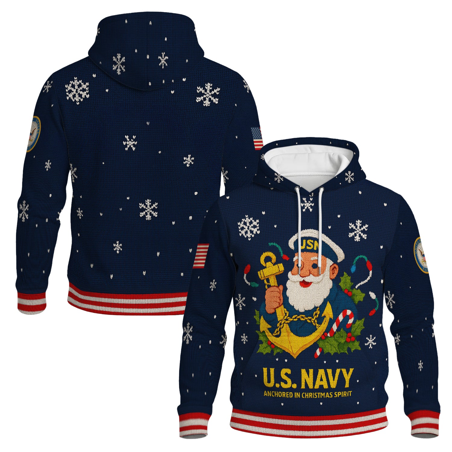 US Navy 250 Anchored In Christmas Spirit Christmas Xmas 3D All Over Print