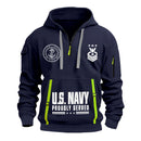 Custom US Navy Ranks Quarter Zip Hoodie TQZ03