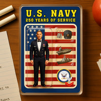 Personalized US Navy 250th Years Of Service Custom Figure Uniform Acrylic Block