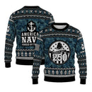 Personalized US Navy Christmas Ugly Sweater JUST06