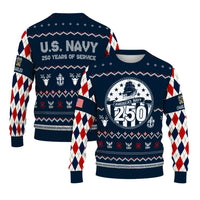 Personalized US Navy Christmas Ugly Sweater UST005