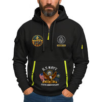 Personalized US Navy Quater Zip Hoodie JQZ09