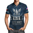 US Navy 250th Anniversary Polo Shirt – Eagle Emblem & Sailor Silhouette