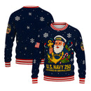 US Navy 250 Anchored In Christmas Spirit Christmas Ugly Sweater