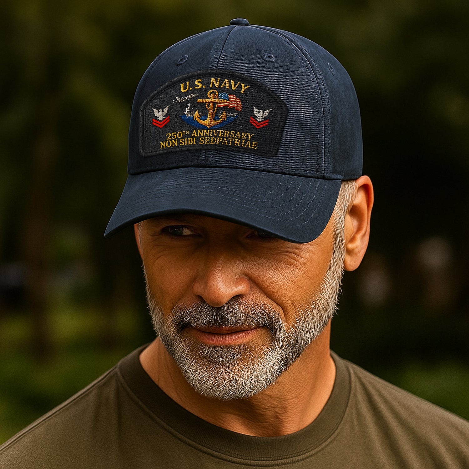 Premium Washed Denim Cap – Embroidered-Effect Print DC003