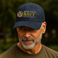 Premium Washed Denim Cap – Embroidered-Effect Print DC007