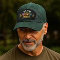 Premium Washed Denim Cap – Embroidered-Effect Print DC004