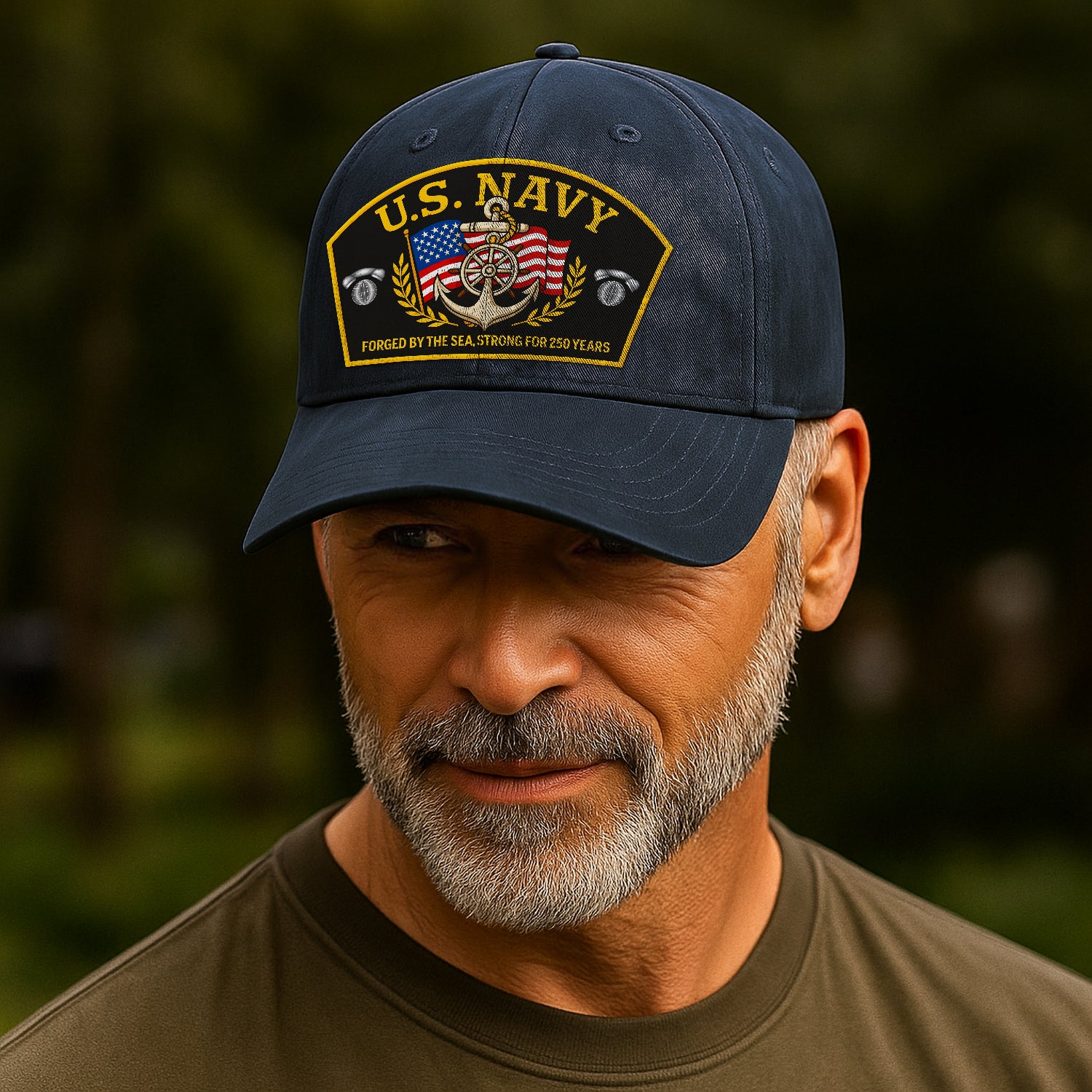 Custom Ranks & Text Premium Washed Denim Cap DC013
