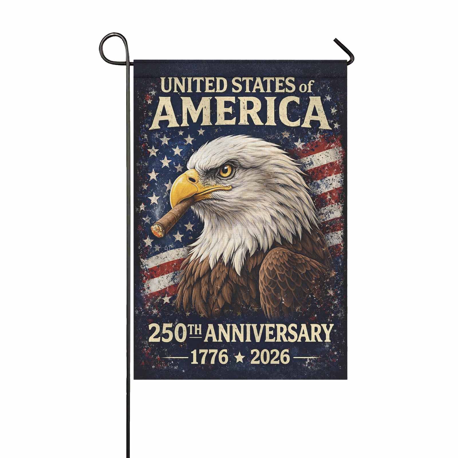 USA 250th Anniversary Garden Flag 1776–2026 Patriotic Eagle Decor