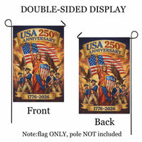 America 250 Garden Flag USA 250th Anniversary 1776-2026 Patriotic Liberty Decor