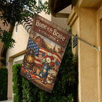 America 250 Garden Flag Home of the Brave Patriotic Farmhouse USA Flag 1776-2026
