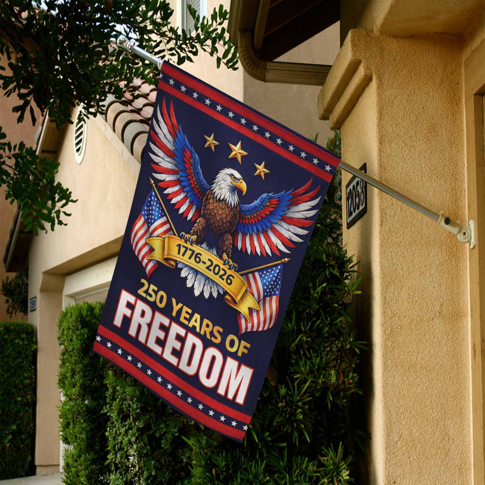 1776-2026 America 250 Garden Flag Patriotic Eagle USA Flag 250 Years Freedom