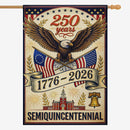 America 250 Patriotic House Flag Eagle 1776-2026 USA Independence Flag