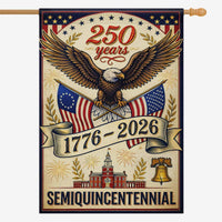 America 250 Patriotic House Flag Eagle 1776-2026 USA Independence Flag