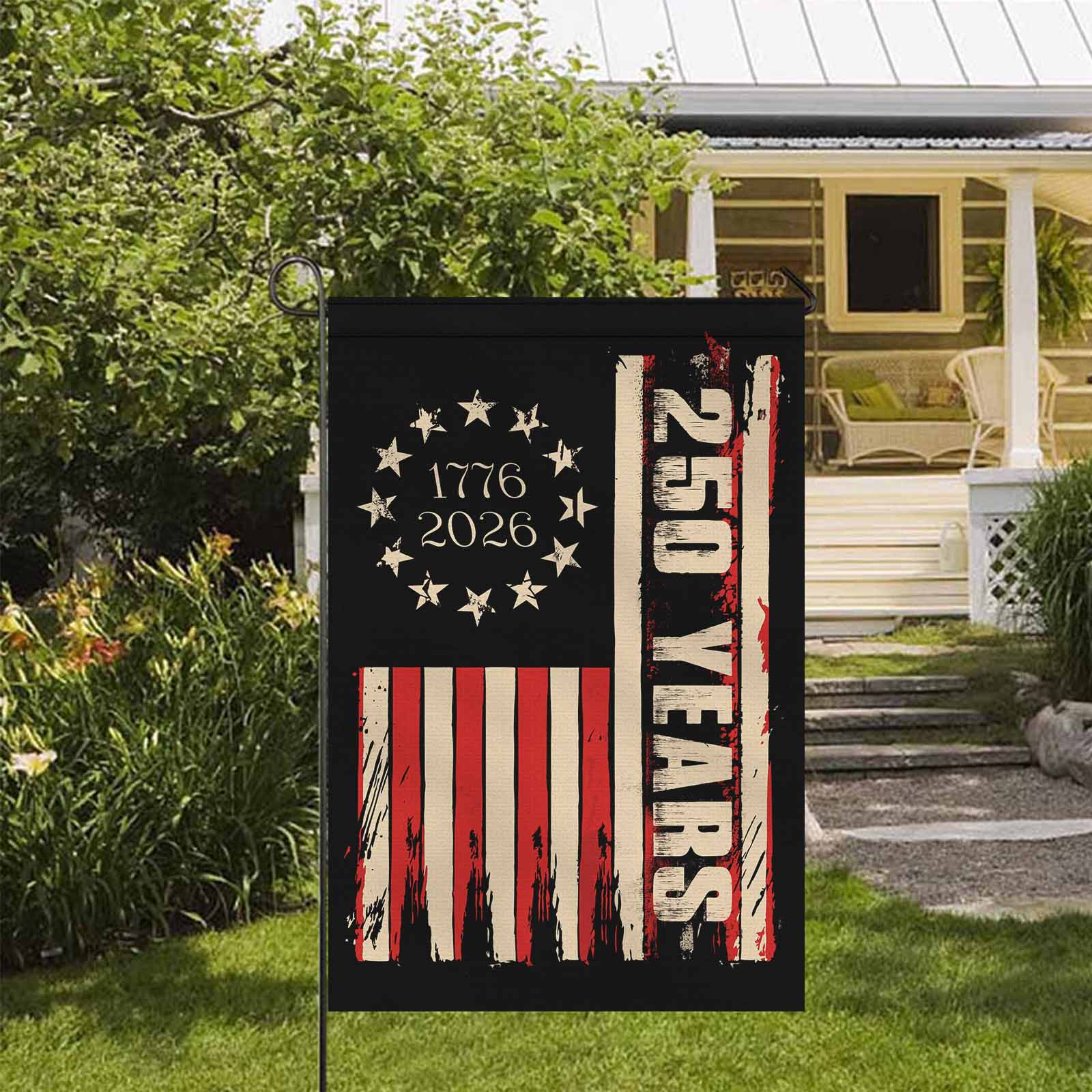 America 250 Garden Flag – Vintage 1776–2026 Patriotic Betsy Ross 250 Years