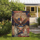 250 Years Faith and Freedom Garden Flag Patriotic Cross Eagle USA Decor