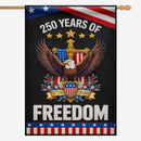 America 250 House Flag 250 Years of Freedom Patriotic Eagle Cross 1776-2026 Banner