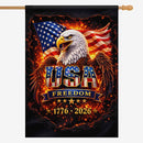 USA Freedom 1776–2026 House Flag – Patriotic Eagle America 250 Banner