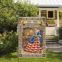 America 250 Garden Flag Betsy Ross Sewing American Flag 1776-2026 Patriotic Yard Decor