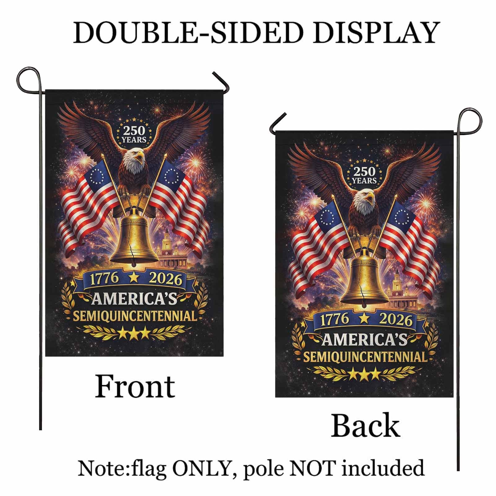 America’s Semiquincentennial Garden Flag – 250 Years 1776–2026 Patriotic Decor