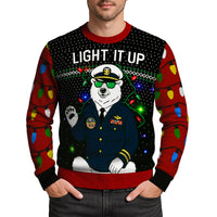 US Navy Light It Up Christmas Ugly Sweater