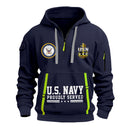 Custom US Navy Ranks Quarter Zip Hoodie TQZ02