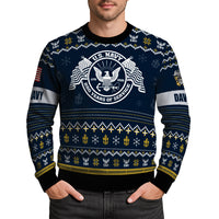 Personalized US Navy Christmas Ugly Sweater UST004