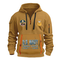 Personalized US Navy Quarter Zip Hoodie TQZ07