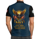 US Navy Polo Shirt – Eagle & Flag Emblem Design with Custom Rank