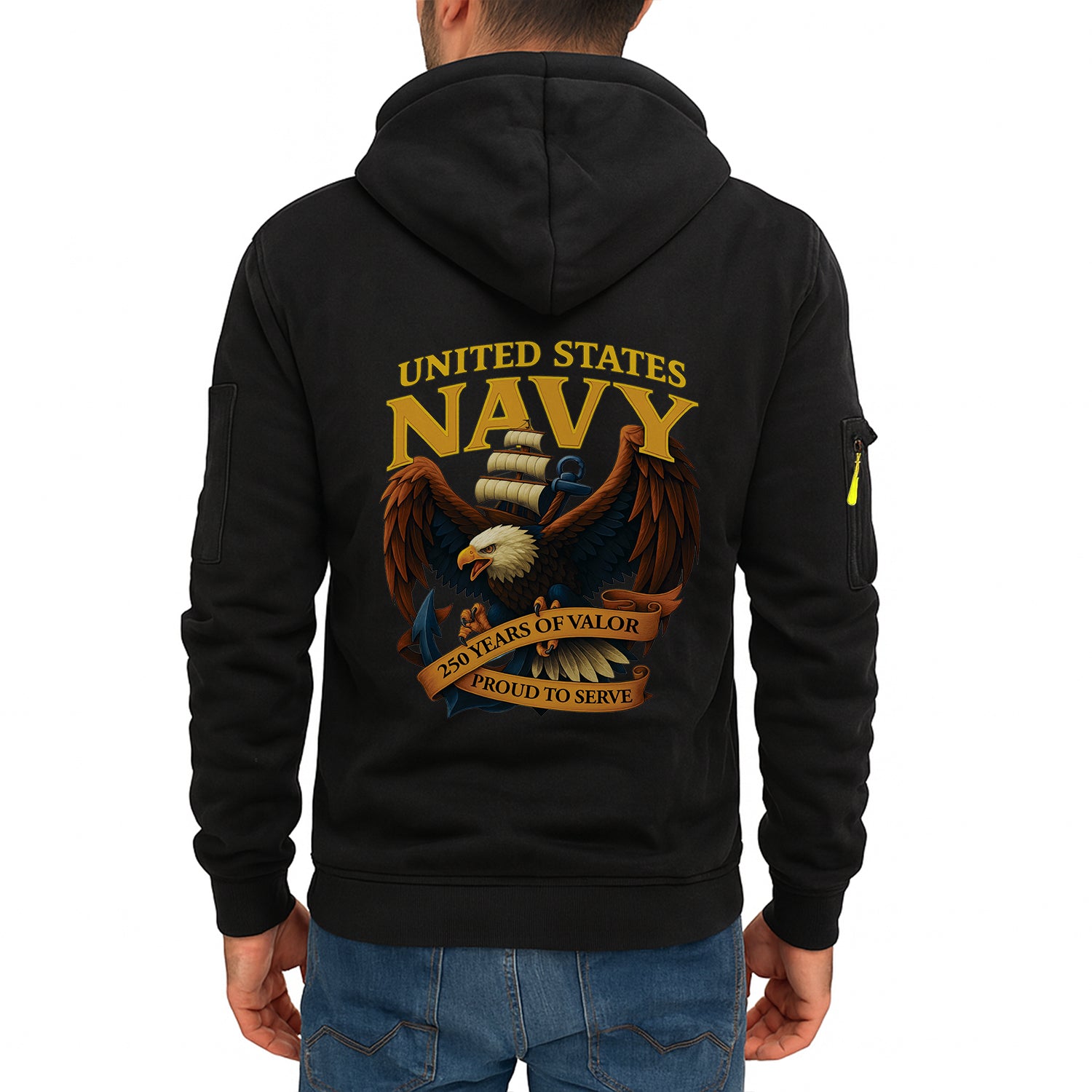 Personalized US Navy Quater Zip Hoodie JQZ04