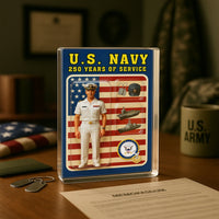 Custom Acrylic Plaque with Service Dress White Uniform