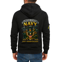 Personalized US Navy Quater Zip Hoodie JQZ09
